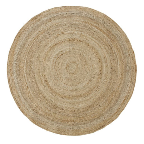 Tapis Rond Jute Tressé Beige D150